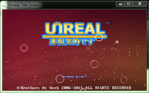 Unreal now UNNatural Title screen(?)