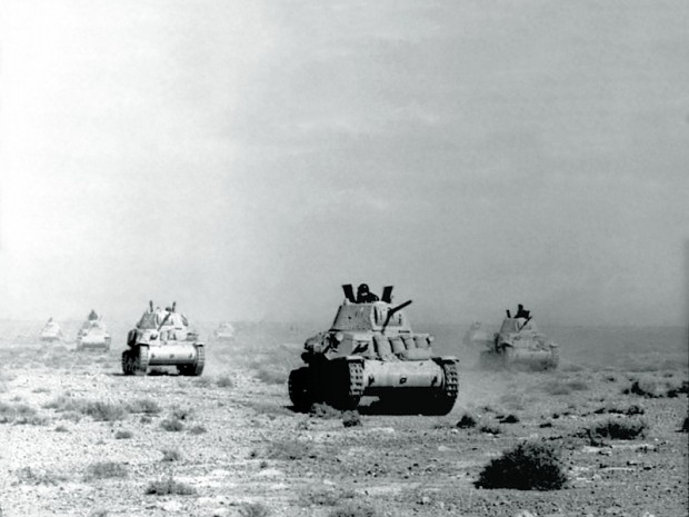 Italian Fiat M13/40 tanks in the North African Campaign in 1941
