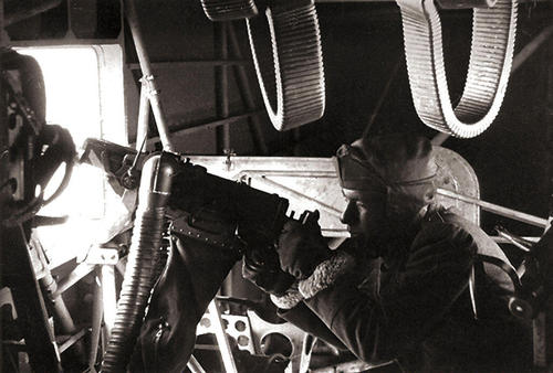 Italian Side Gunner Inner view of Italian bomber Savoia Marchetti S 79 Sparv