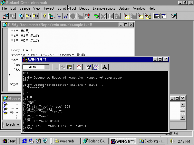 Snrub working on Windows 95