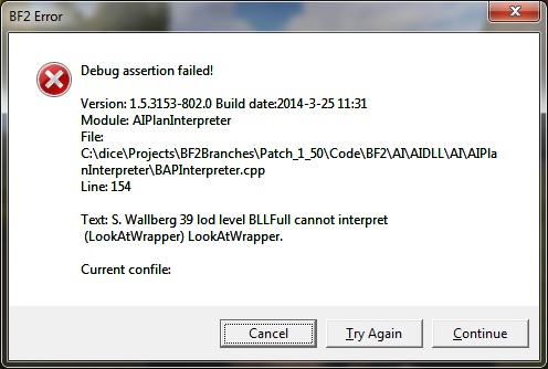 BFHD30 singlePlayer error