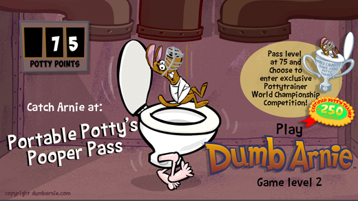 Dumb Arnie Game Level Portable Potty's Pooper Pass
