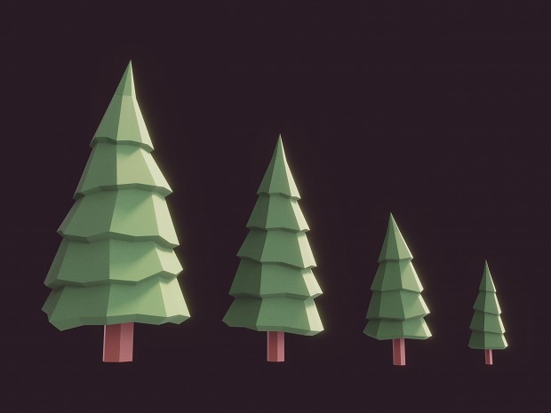 Some lowpoly fir trees