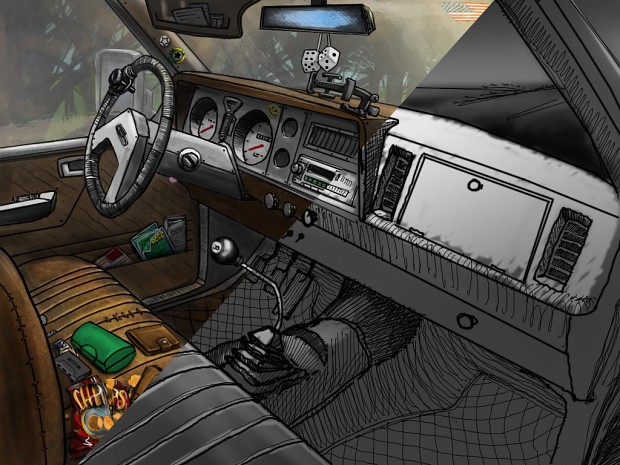 Concept art of car interior
