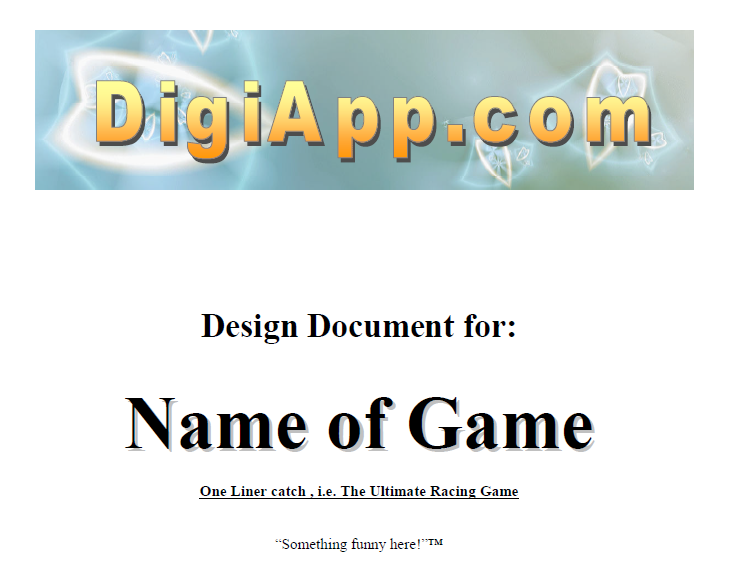 Game Design Document Template news - Indie DB