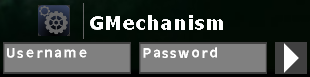 Login at Main Menu, GMechanism Logo, Property of Luke Escude