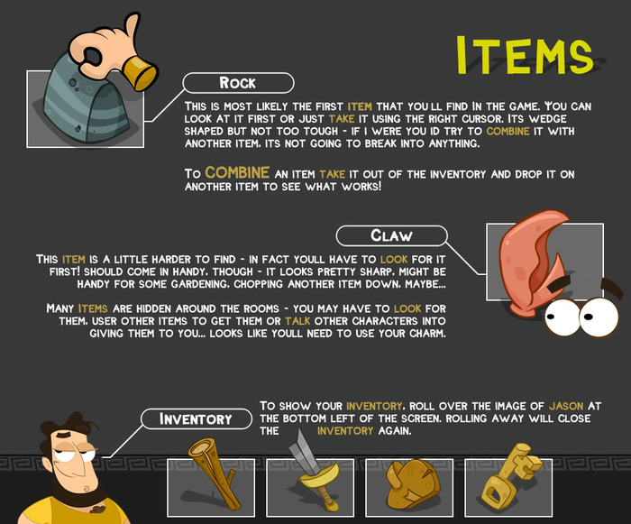 Items and inventory - the must have's for an adventure in Ancient Greece