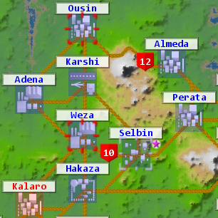 World map with enemy marker