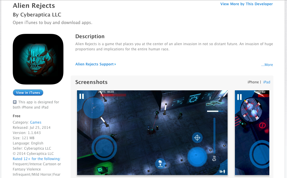 Alien Rejects Is In The App Store News Indie Db