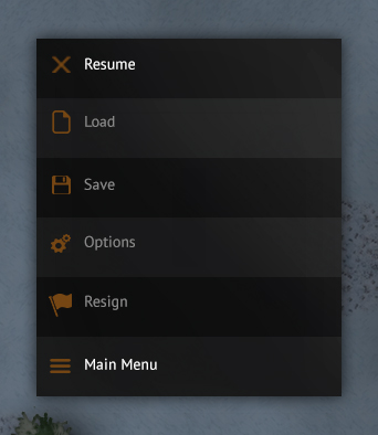 Ingame menu