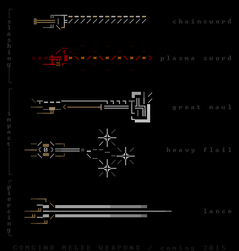 types of melee weapons