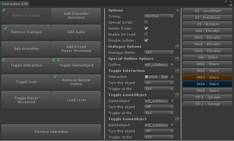 Modular interaction editor  with 