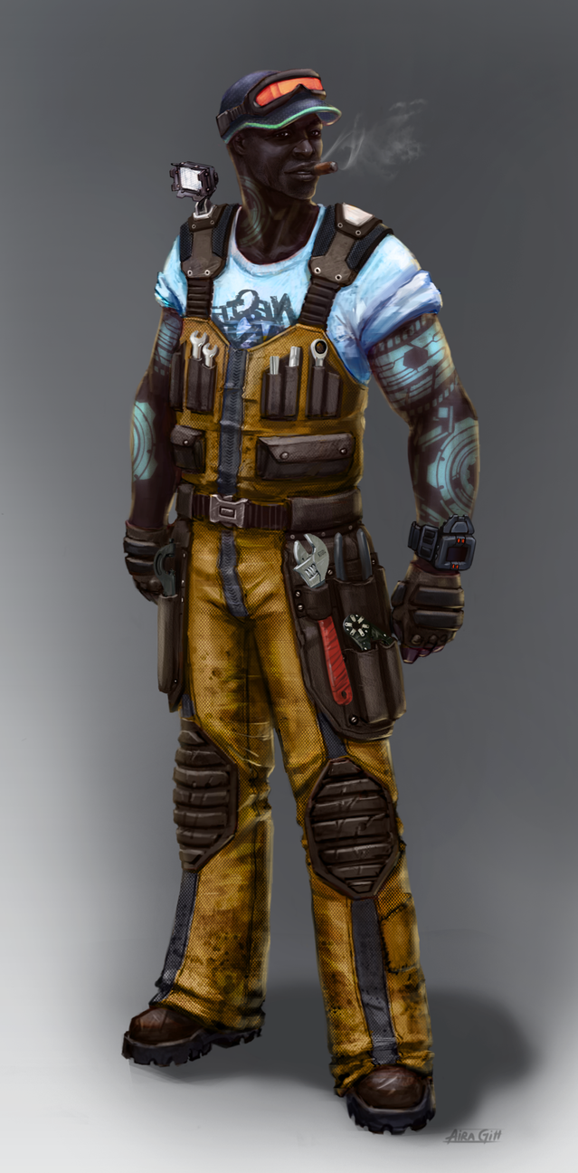 Antigravium prospector, descendant of the first colonists.