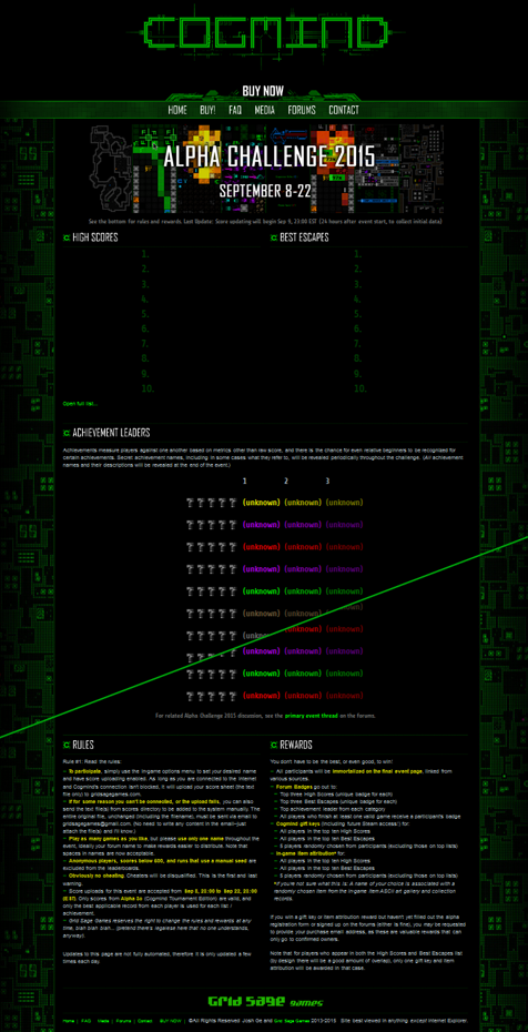 Cogmind Alpha Challenge 2015 Event Page