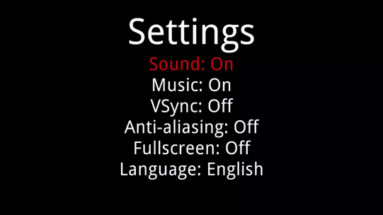 Settings screen prototype