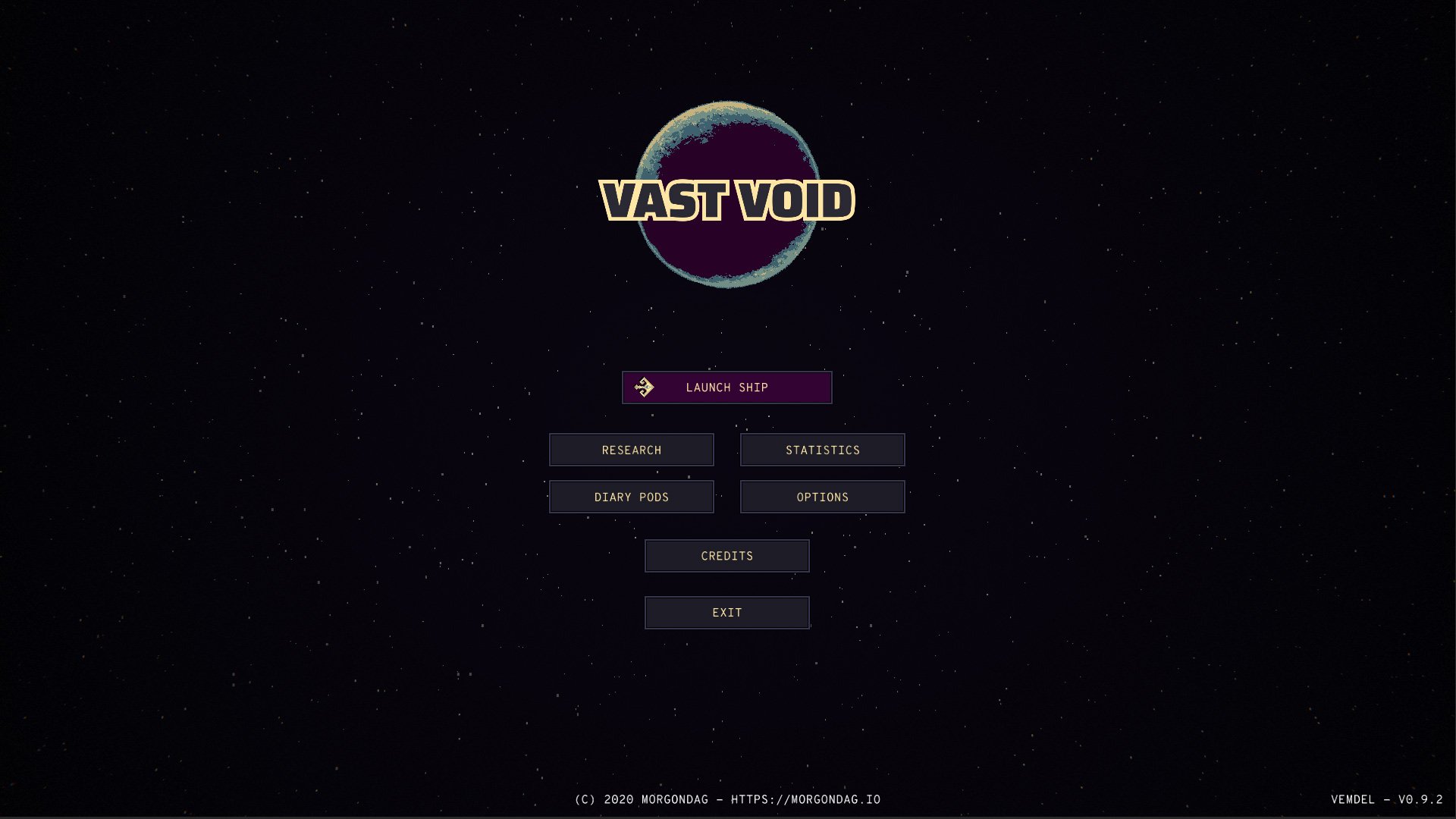 Vast Void Startscreen