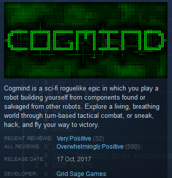 cogmind_steam_reviews_500_191114_overwhelmingly_positive