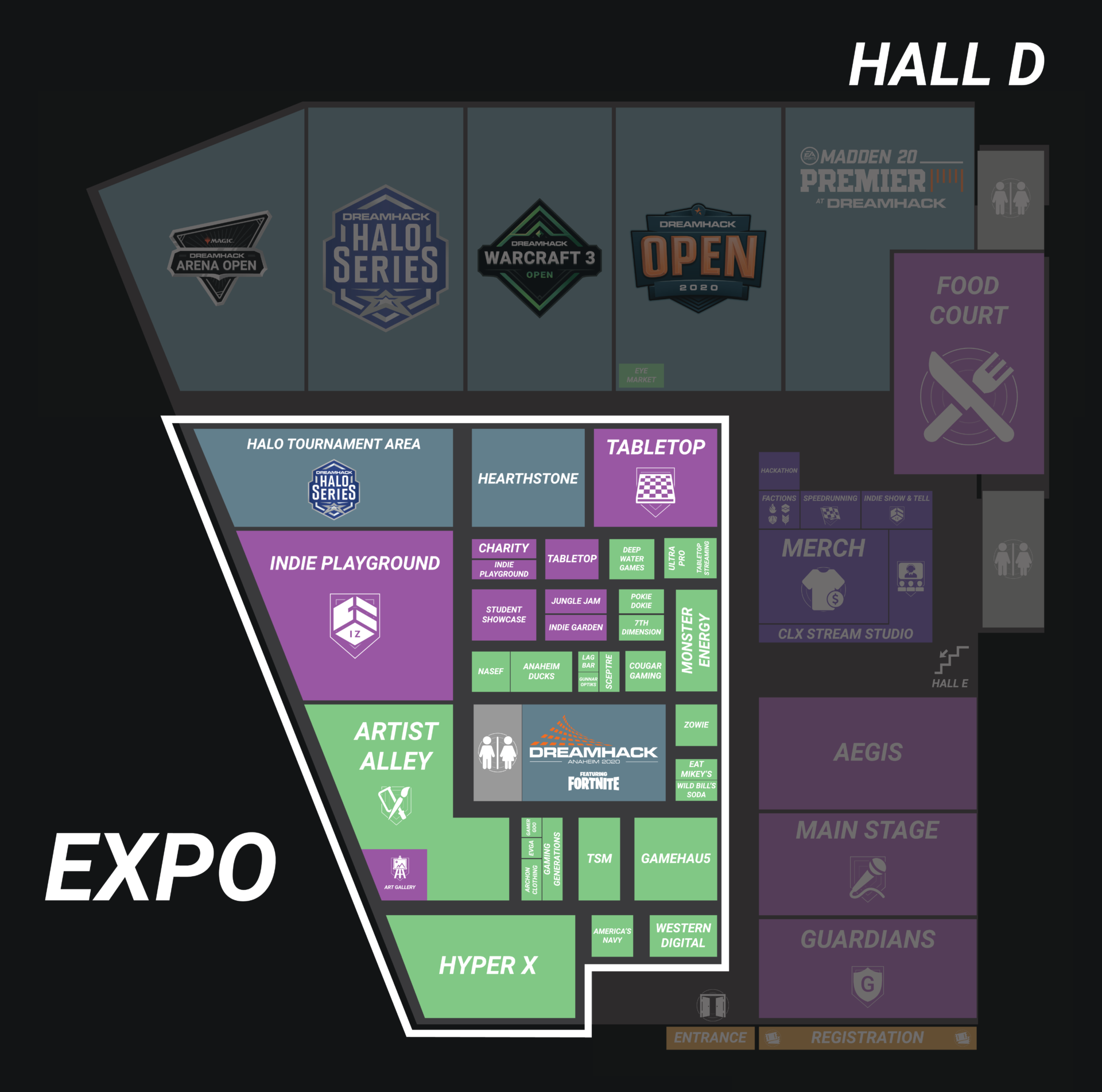 Dreamhack Anaheim Expo map