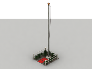 Flag pole modelled