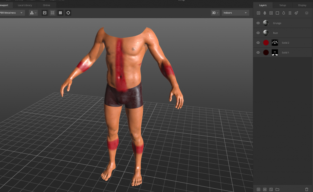 Human male body and head texture (painted with Adobe Animate)