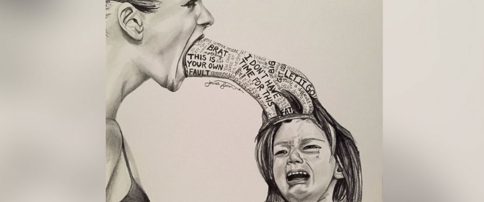 Sketch Depicting Child Abuse in an Abstract Form