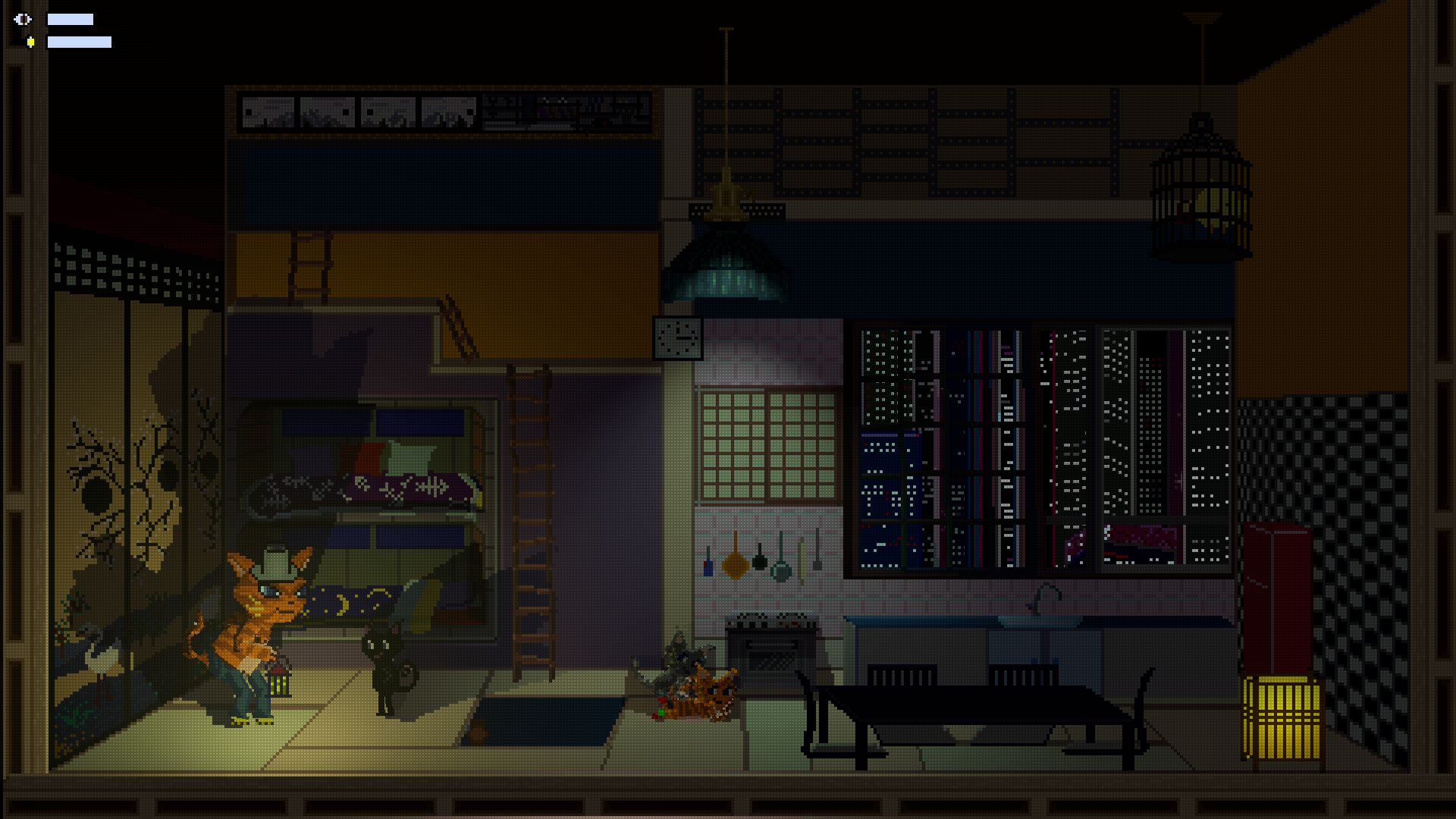 Kiyo holding up the lantern in a cute room - who lives there?