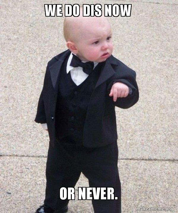we do dis now or never. - Godfather Baby | Make a Meme