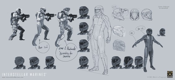 If you thought that the ITO Zero Environment Combat Suit would forever be one size fits all, well think again! :) We've internally started iterating on tons of various Interstellar Marines customization options, which will allow us all to personalize our preferred outfit within the standards of the ITO Special Forces.