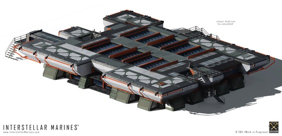 Our beloved conceptual artist Mr. Jesper ScribbleHEAD Andersen have materialized a detailed concept of what our larger exterior complexes will look like at some point in Deadlock. We now have what we have always looked for; Avatar meets Danish design! :)