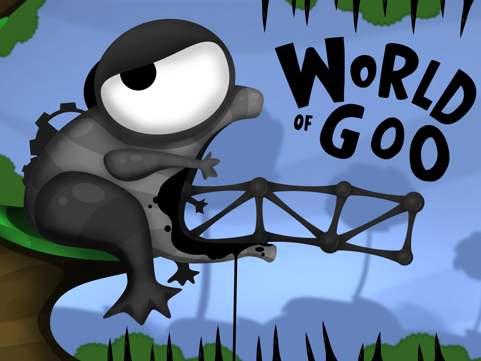 Игра слизняк захватывающий мир. Игра World of goo 2. World of goo. Игра про чёрного слизня. The World of goo лягушка.