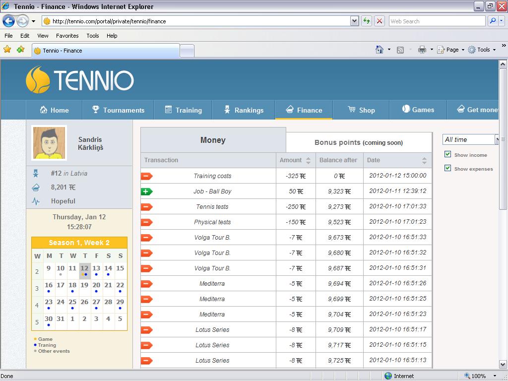 Online Tennis Manager image - DB