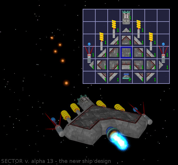 A player's ship in Sector