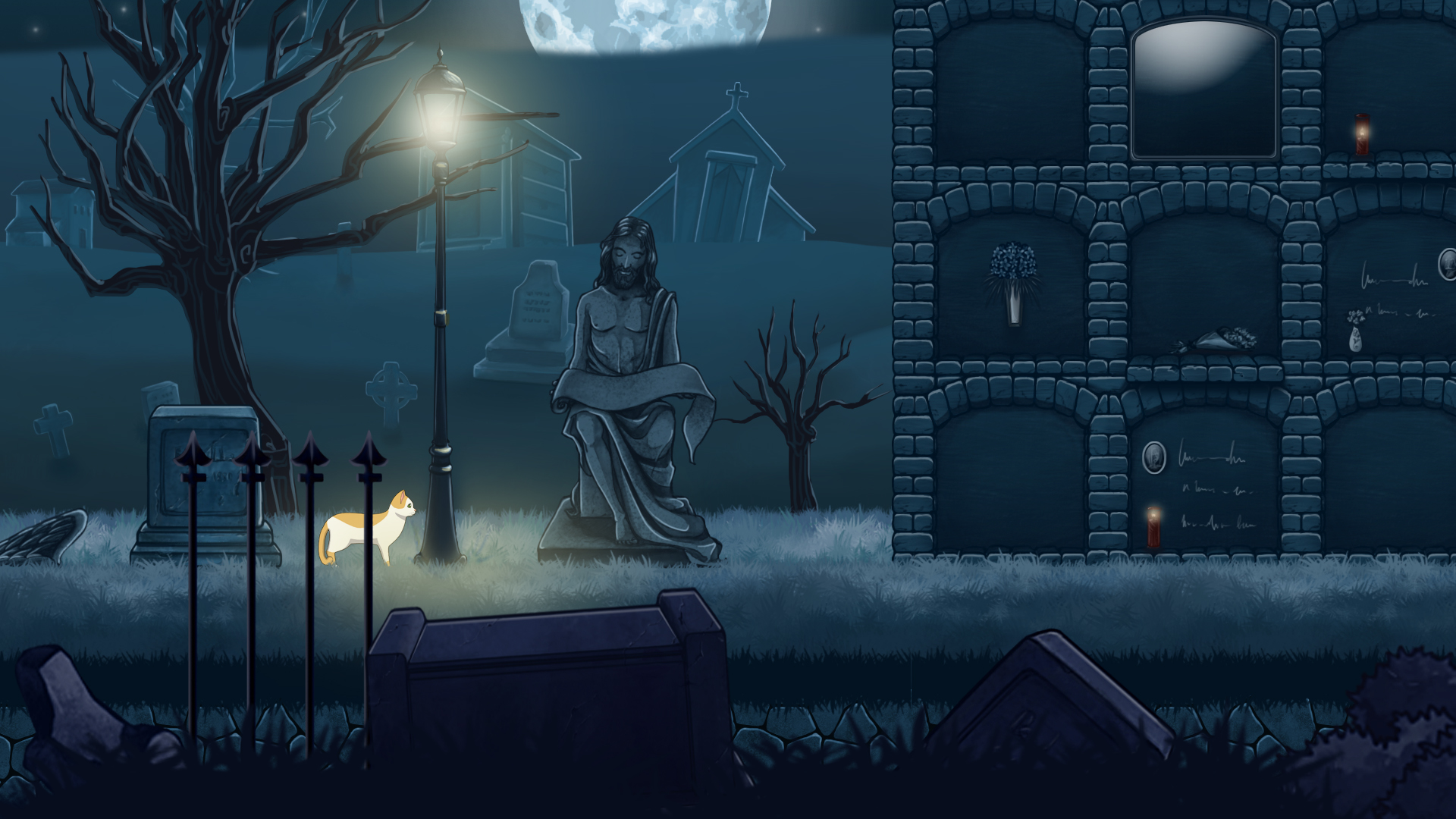 Graveyard speed up. The Graveyard игра. Night in the Woods кладбище. Graveyard игра бабушка. The purring Quest.