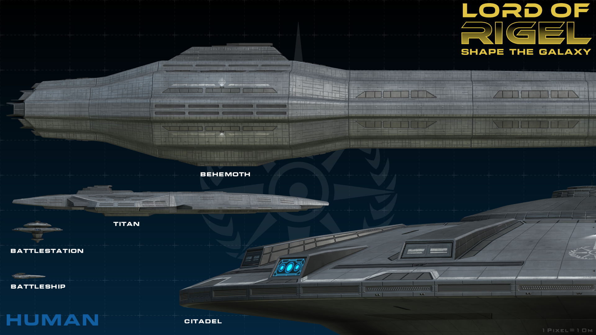 Human super capital ships to scale! : r/lordofrigel
