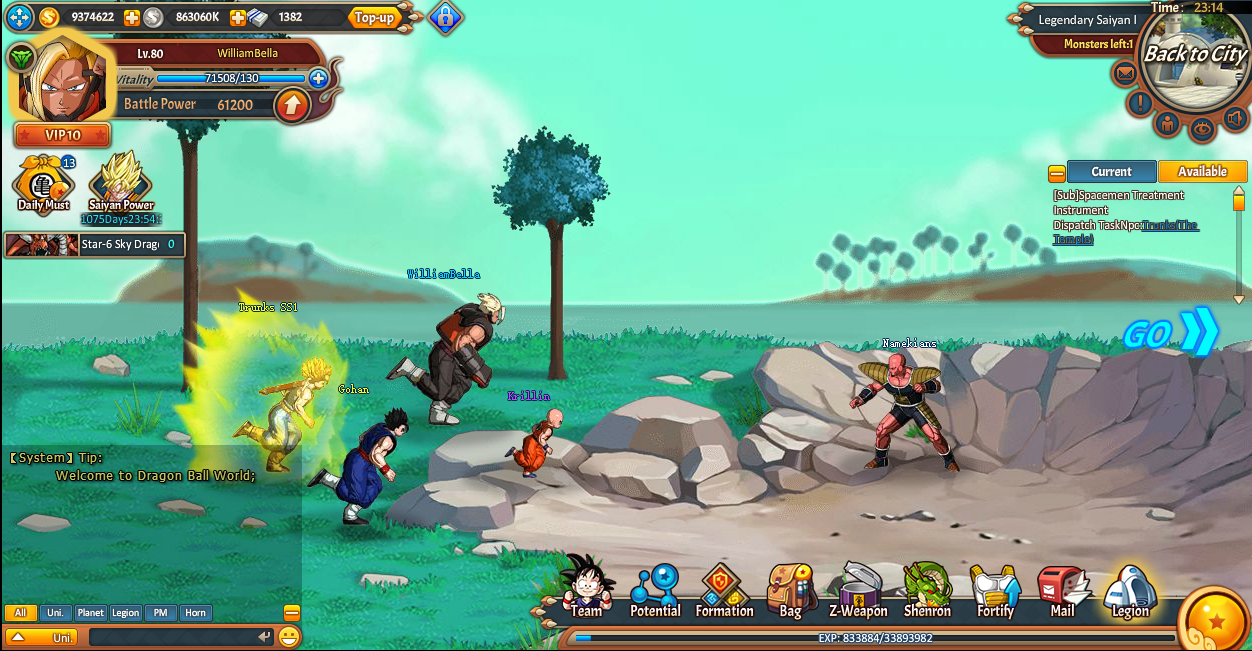 Dragon Ball Z Online Epic web based game free to play