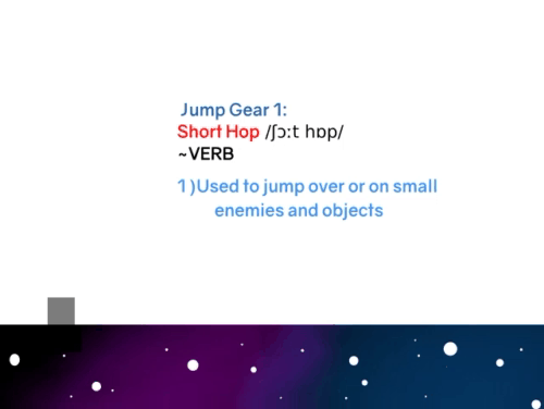 examples of all 3 jumps allong with their definitions