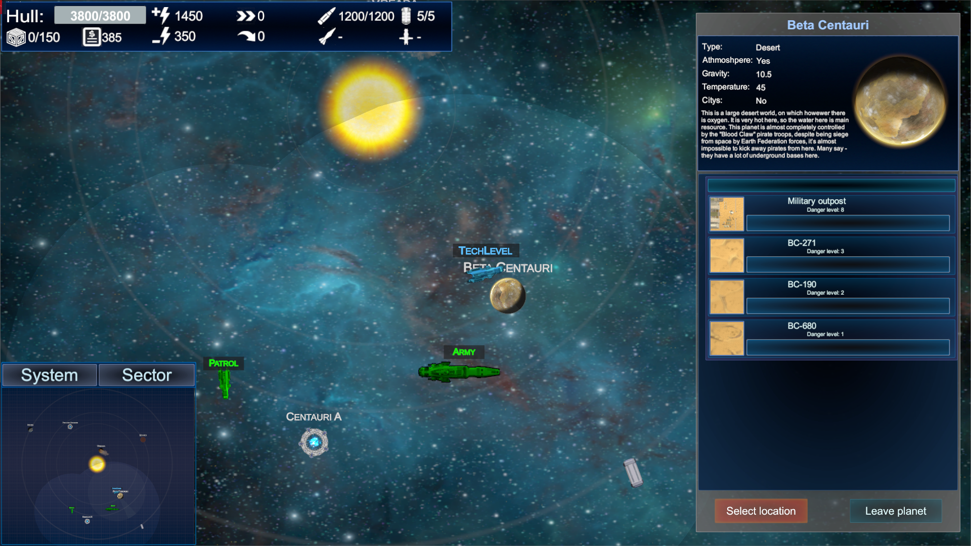 System map image - Spaceship Commander - Indie DB