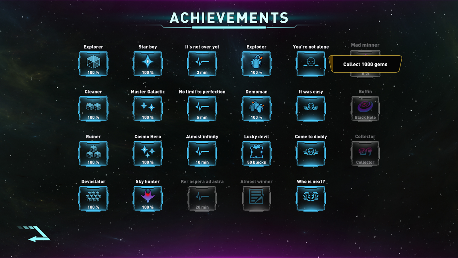 Achievements Screen image - Darkanoid - IndieDB