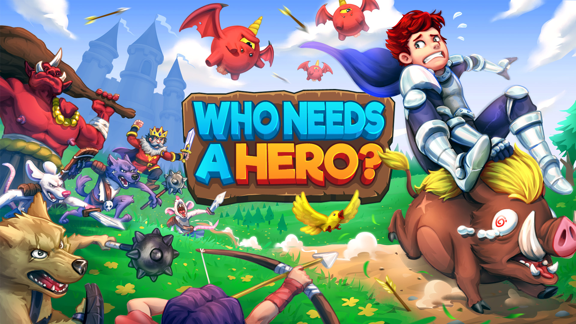 Включи слабого героя. Who needs a Hero. Need a Hero игра. Who needs a Hero? Game. Игра где главный герой спасает королевство.