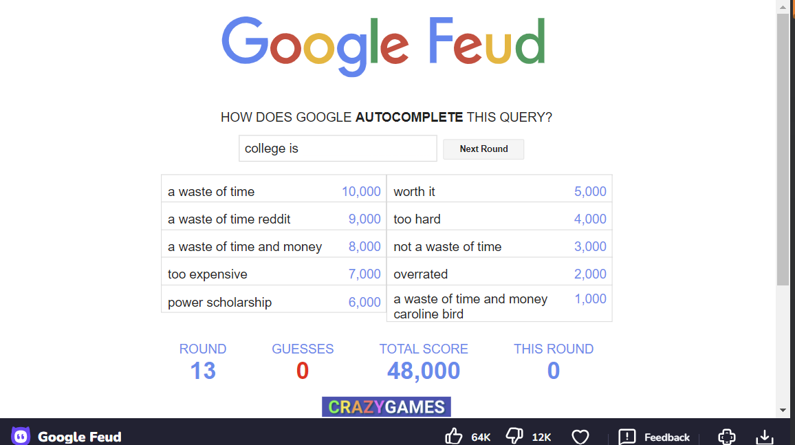 Google Feud em brasileiro