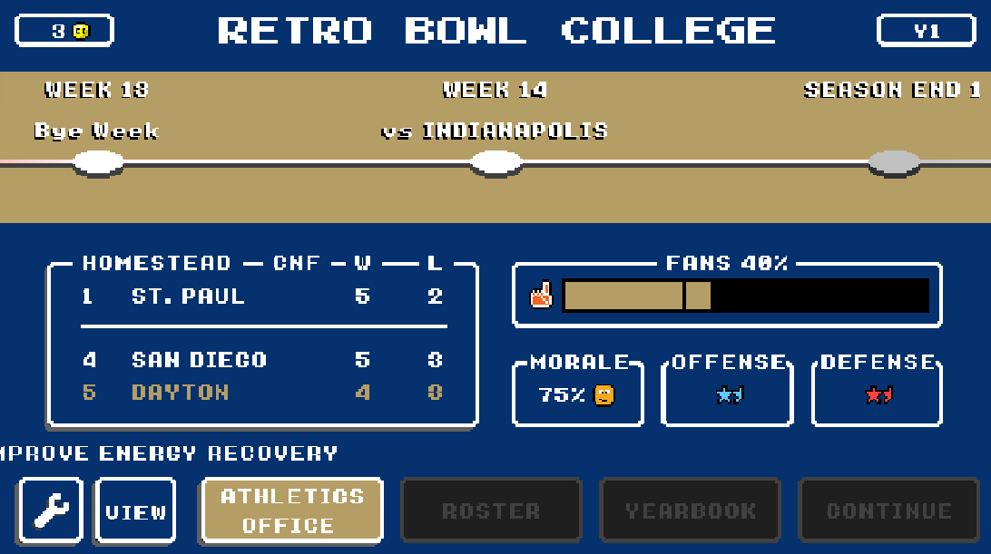 Retro Bowl College Windows, IOS, Android Game - IndieDB