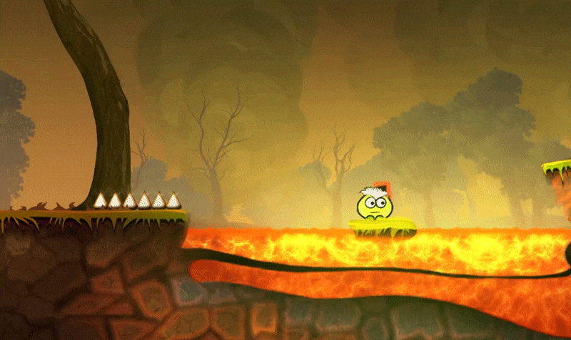 Lava effect in the burning forest