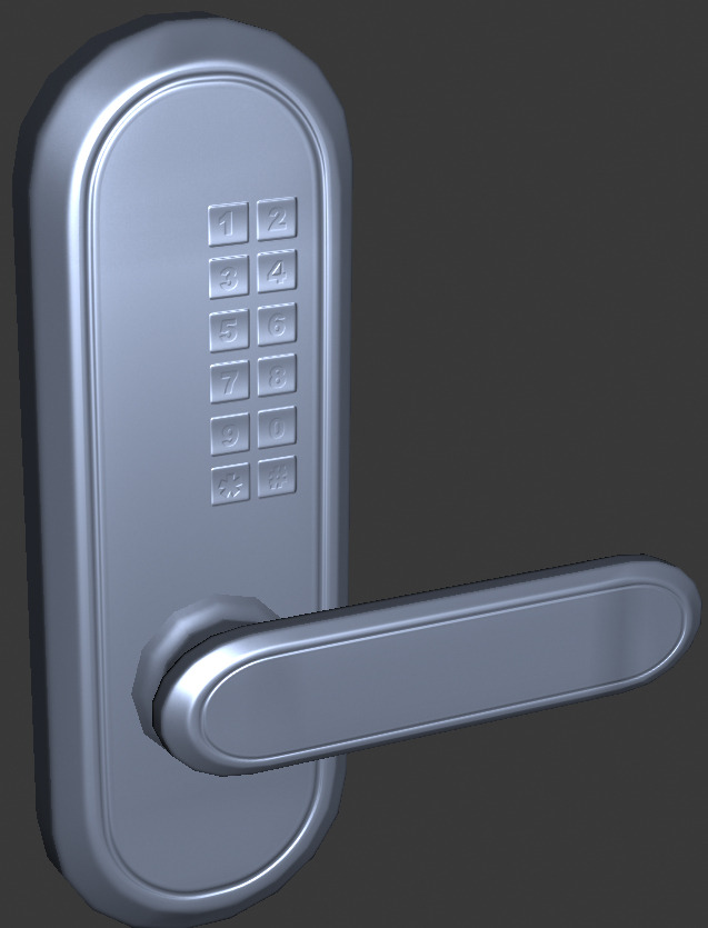 commercial door handle with keypad