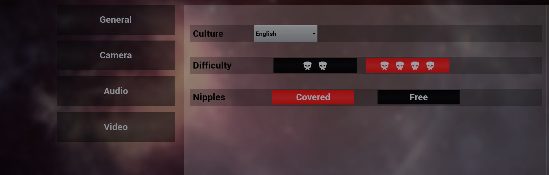 Nipples Settings