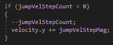 jumping - pseudocode