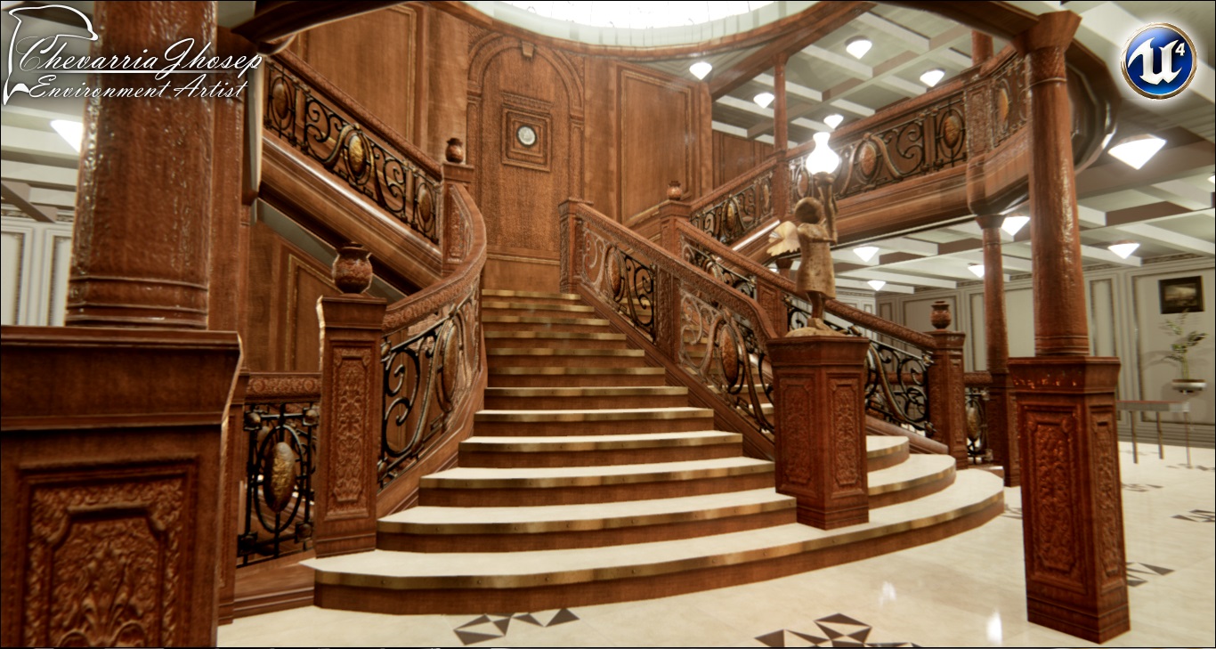 泰坦尼克号大楼梯图片