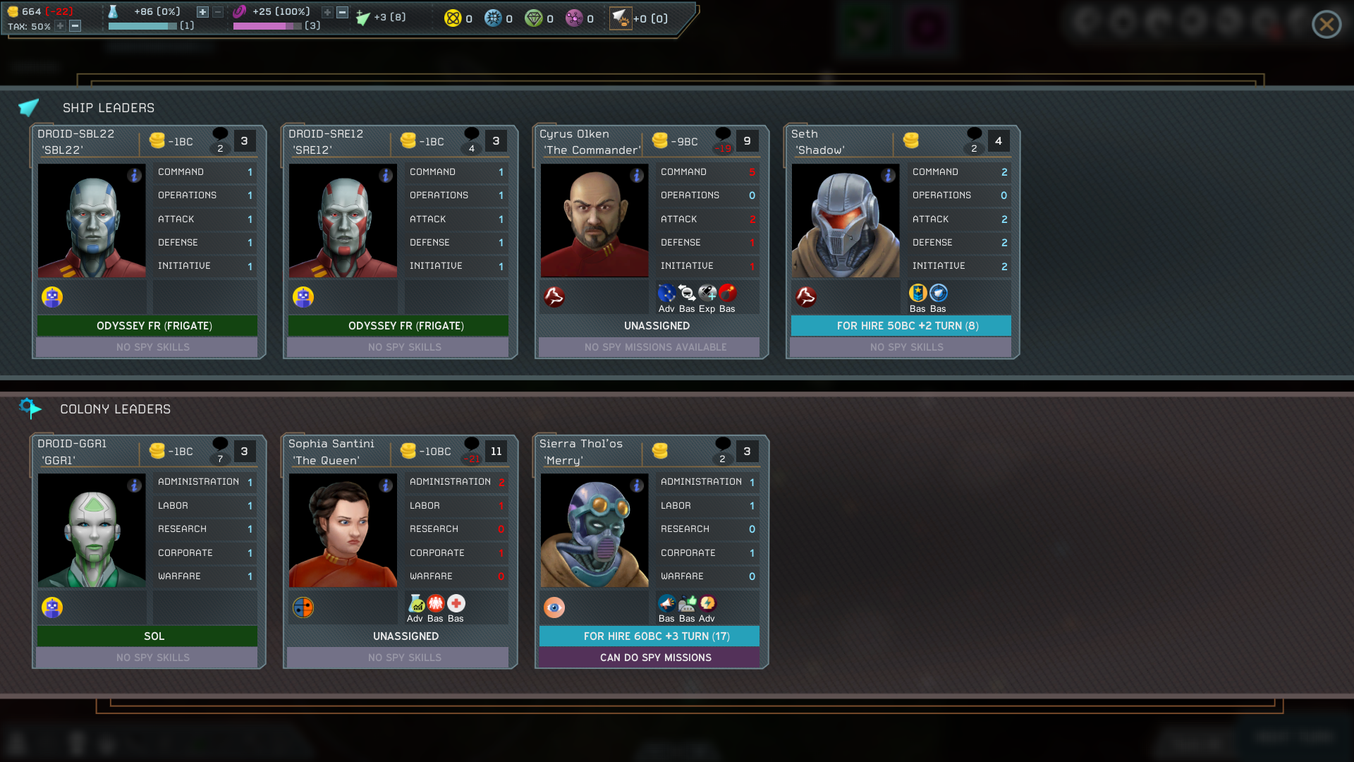 evolving empires android leaders