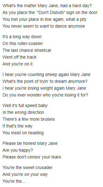 mary jane lyrics alanis where ar