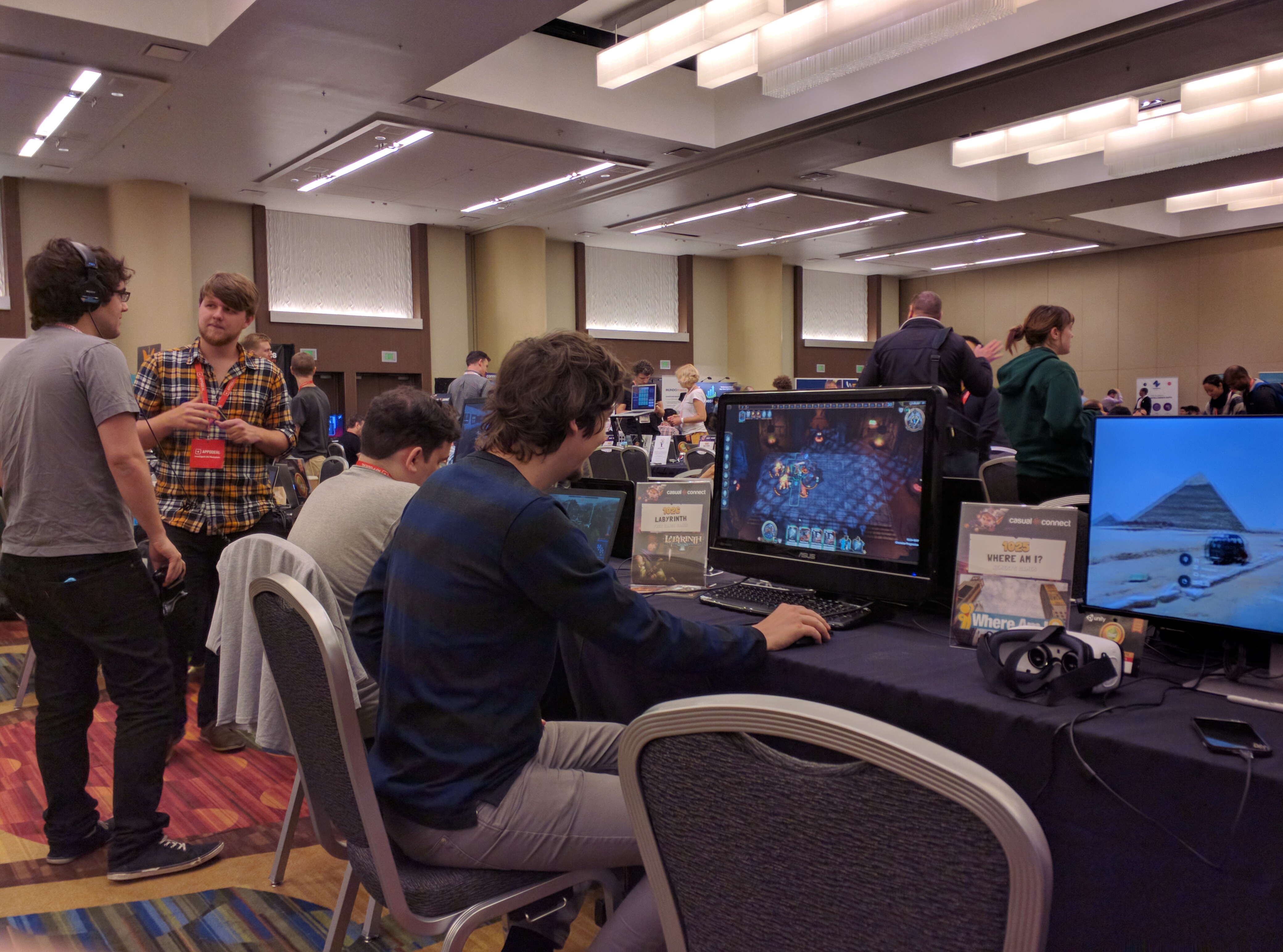 A gamer enjoying Labyrinth at Casual Connect