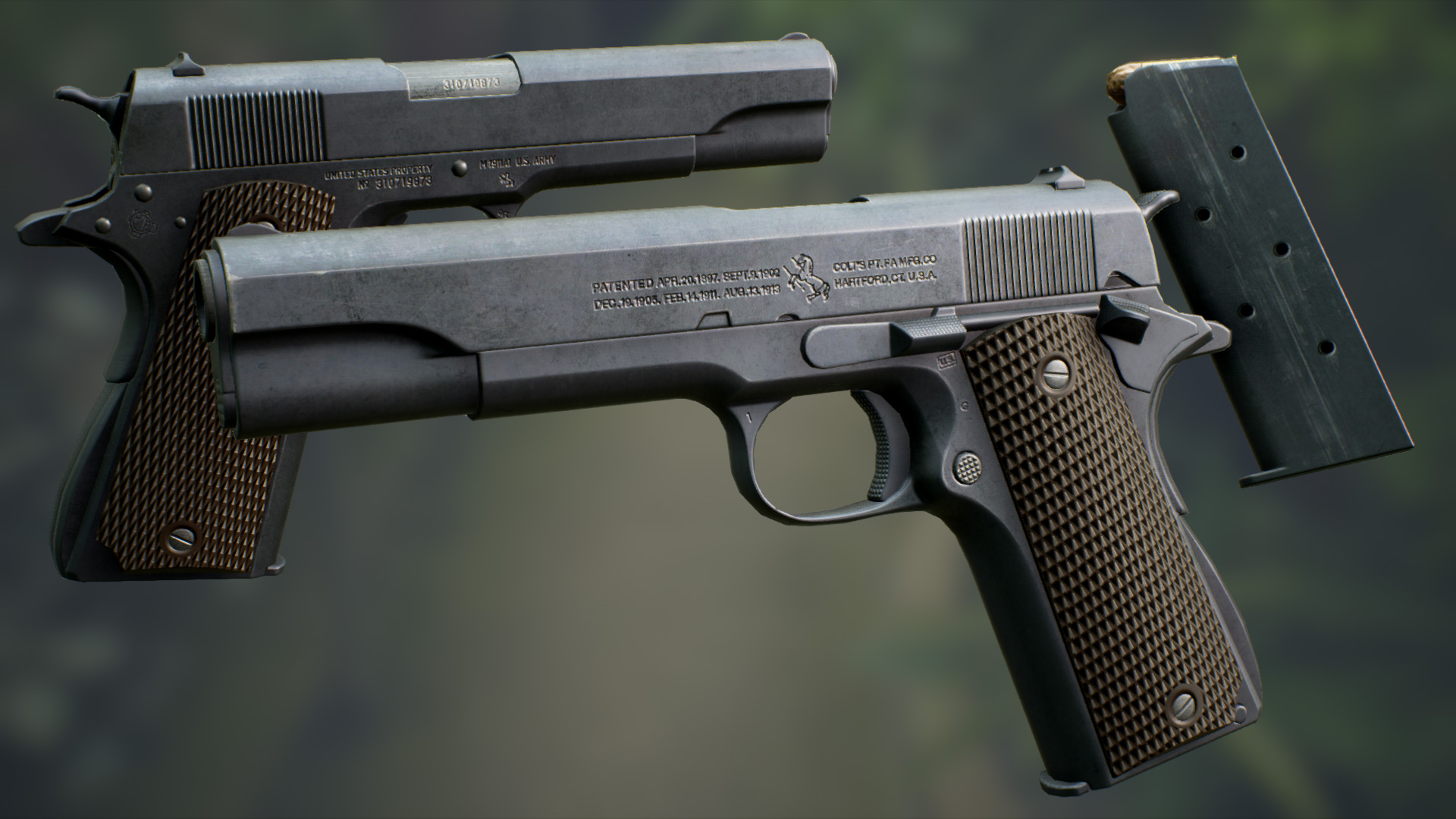 Обойма 1911. Кольт m1911a1. Травмат Кольт 1911. Кольт 1911 референс. We Colt m1911a1.